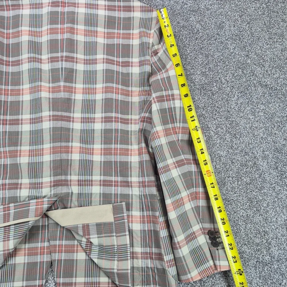 Banana Republic Blazer Mens 38S Emmetex Madras Shabby Chic Plaid Unstructured